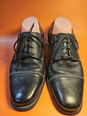 Sandro Moscolini Men's 10D Black Cap Toe Lace Up Leather Oxford Dress Shoes (3)